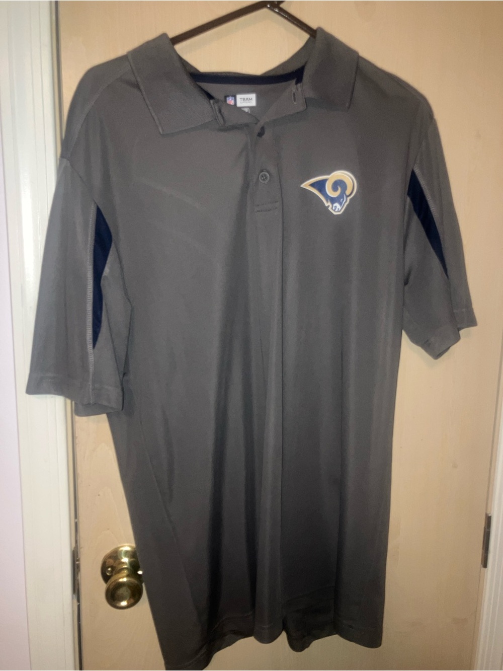 2 shirt bundle Men's Gray Los Angeles Rams Polo Shirt & Rams NFL Apperal t shirt